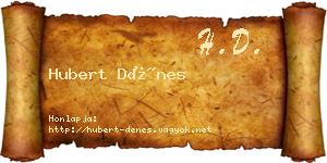 Hubert Dénes névjegykártya