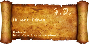 Hubert Dénes névjegykártya
